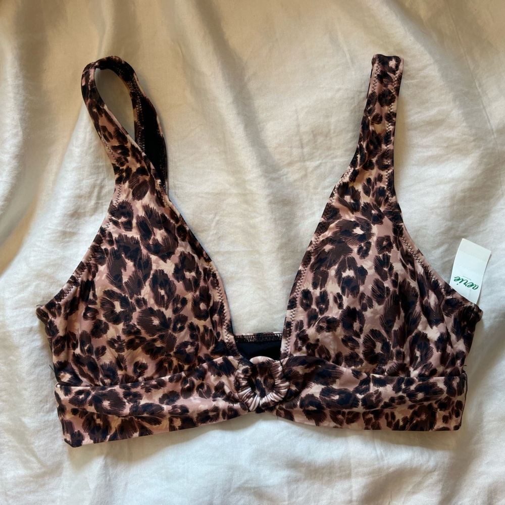 Leopard Print Bikini Top